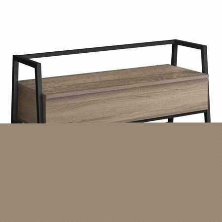 DAPHNES DINNETTE 42 x 16 x 23 in. Bench - Dark Taupe Storage - Black Metal DA3061483